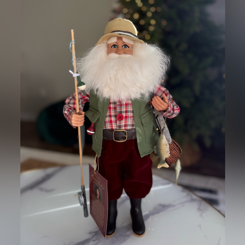 Karen Didion Originals Fishing Santa Figurine, 17 Inches - Handmade NEW - NO BOX - Picture 5 of 13